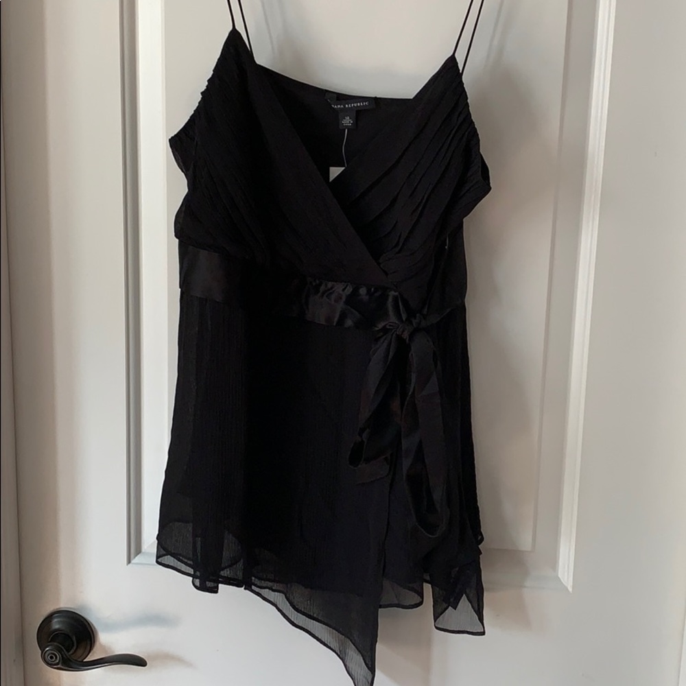 NWT Banana Republic Sz 14 Faux Wrap Silk Tank